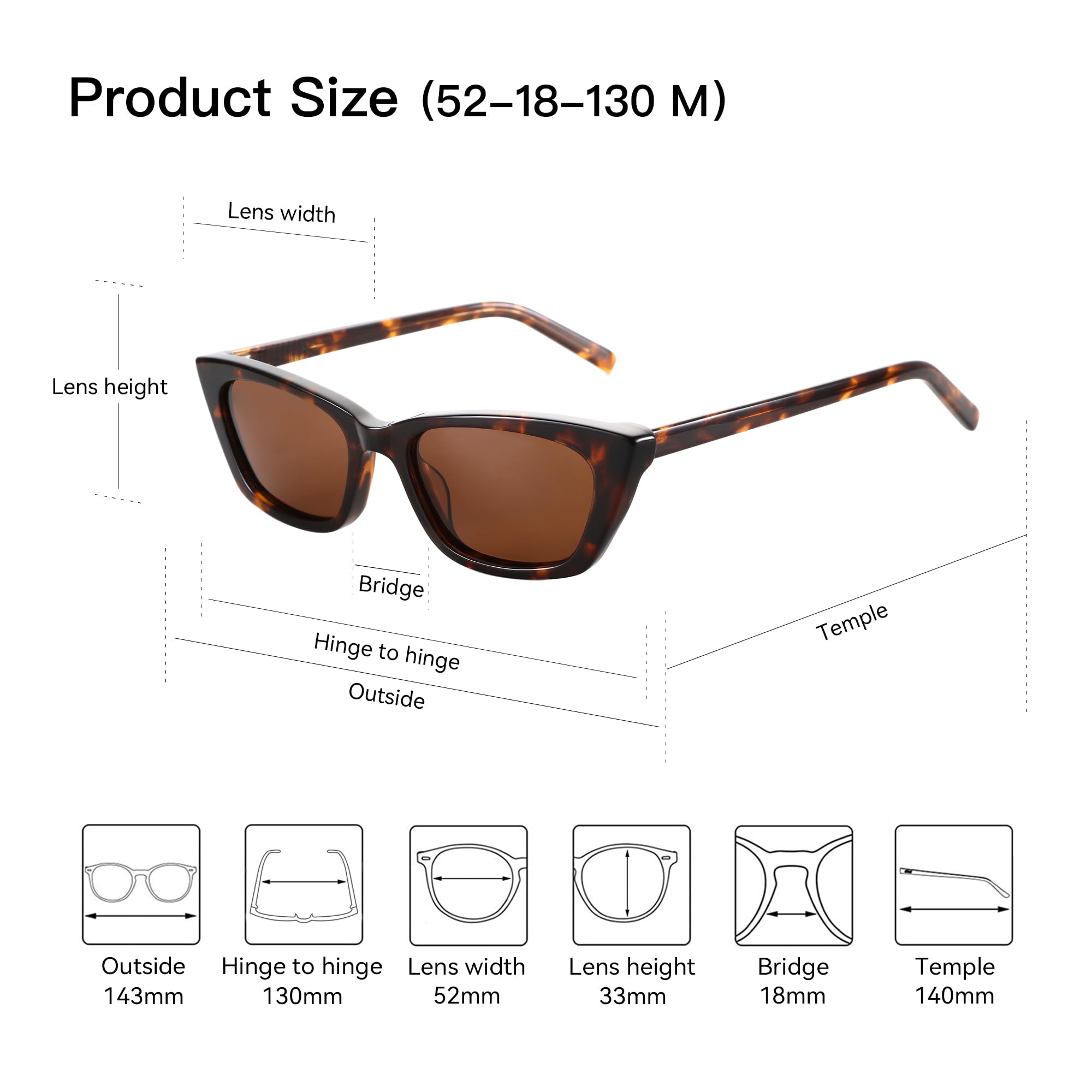 ZENOTTIC Gafas De Sol Polarizadas A La Moda Para Mujeres: Gafas Retro Cat-Eye Para Mujeres - Gafas De Sol Con Protección UV400