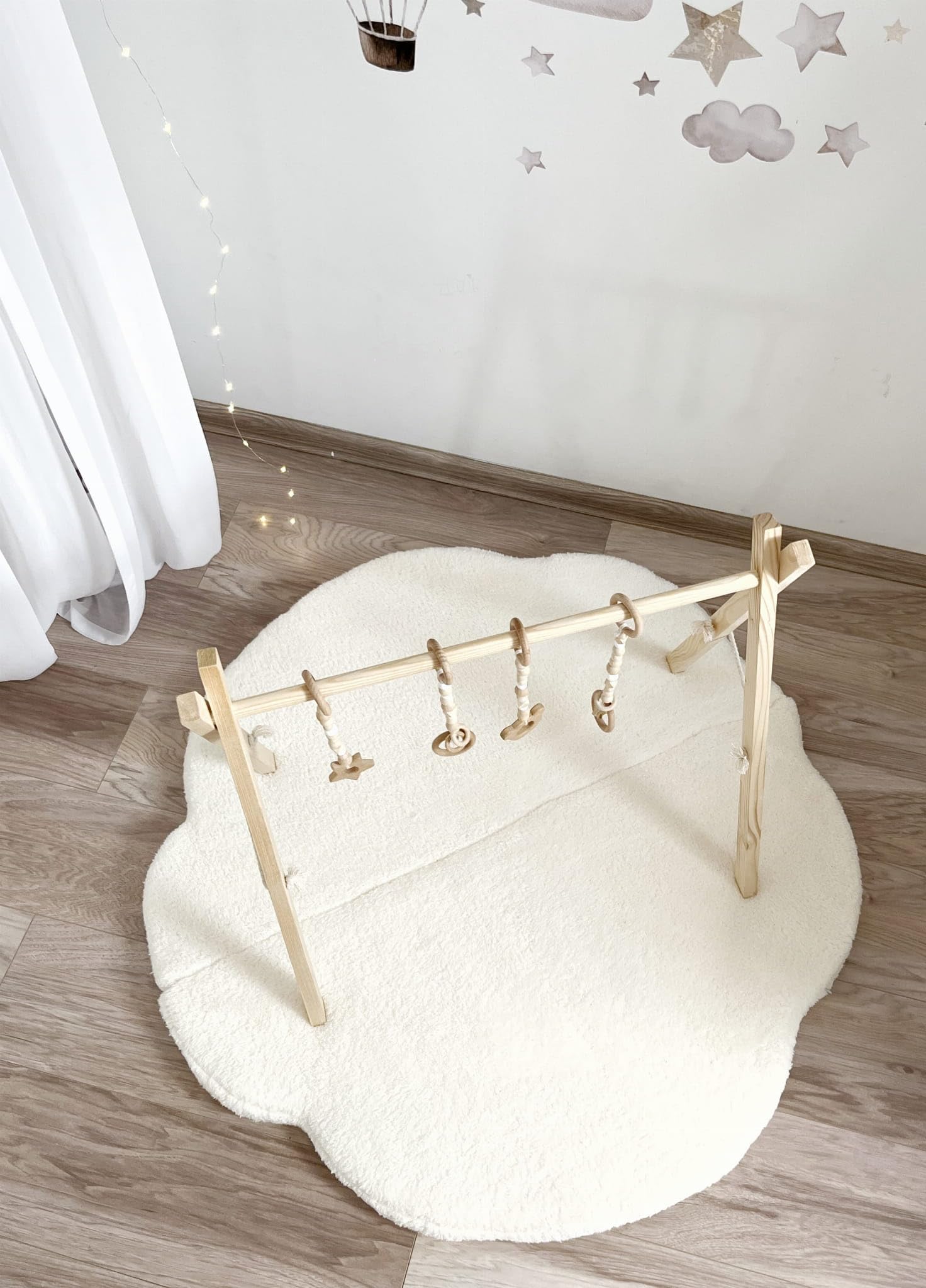 Ecru Schaumstoffmatte Wolke Plüsch Spielmatte für Kinder Weiche Bodenmatte Waschbar Hochwertiger Schaumstoff Ideal für Spielzimmer und Babyzimmer