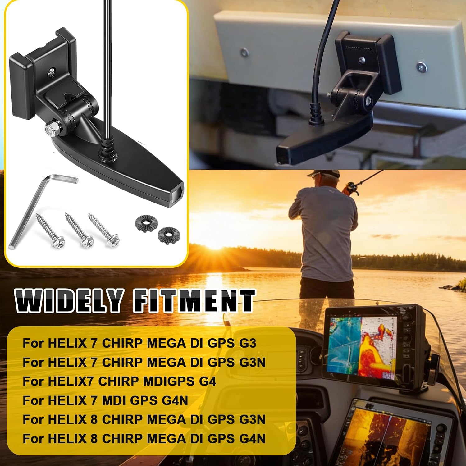 Compatible with Humminbird 710295-1 XNT 9 HW MDI 75 T - Helix 7 and Helix 8 MEGA DI, Dual Spectrum Chirp w/Temp Transom Transducer -20 Feet