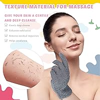 Vista 4 de Juego de 4 paños exfoliantes para la espalda, 2 toallas exfoliantes de nailon para la espalda, 2 pares de guantes de ducha para mujeres y hombres