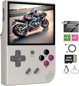 RG35XX Plus Retro Handheld Game Console - 3.5" IPS Screen, 6900 Games, WiFi, Bluetooth, HDMI Output (Black)
