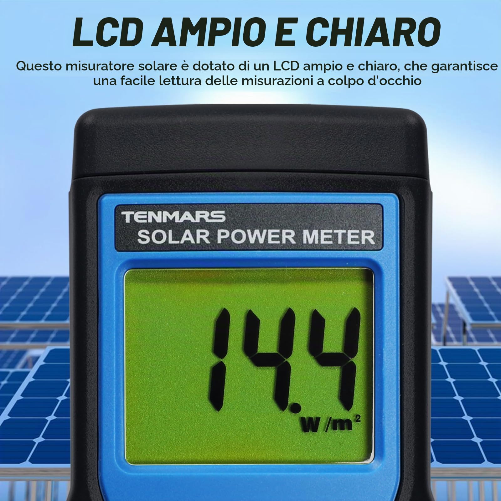 Handheld Digitale Solare Energia Metro (Piranometro) 2000 W/m2, 634BTU / (ft2xh) Misurazione Solare Radiazione Energia Insolazione Tester