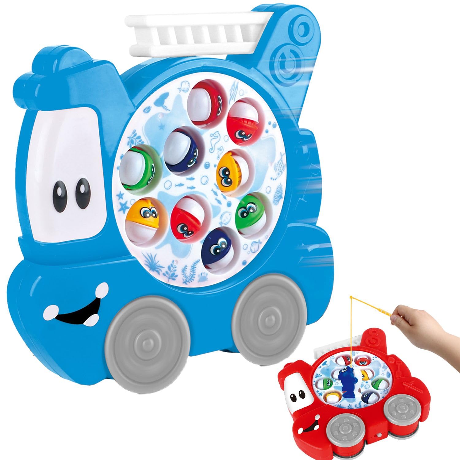 Home SmartFire Engine Fish Catching Game for Toddlers Early Education Learning Toy Ideal Gift for Birthday or Event (Blue)