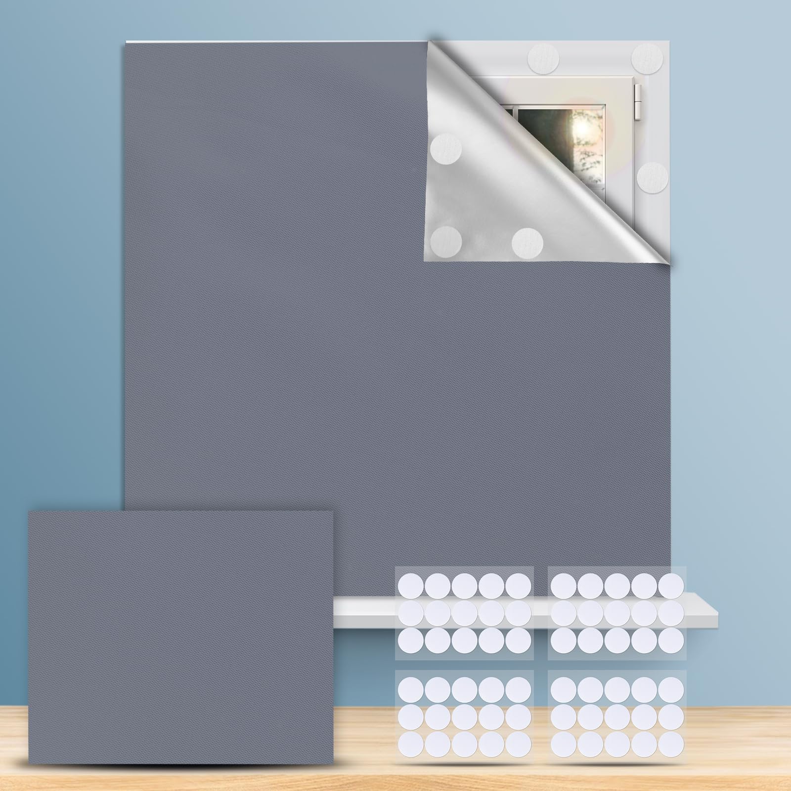 Ainiv 100% Blackout Blind for Window, 300x145CM