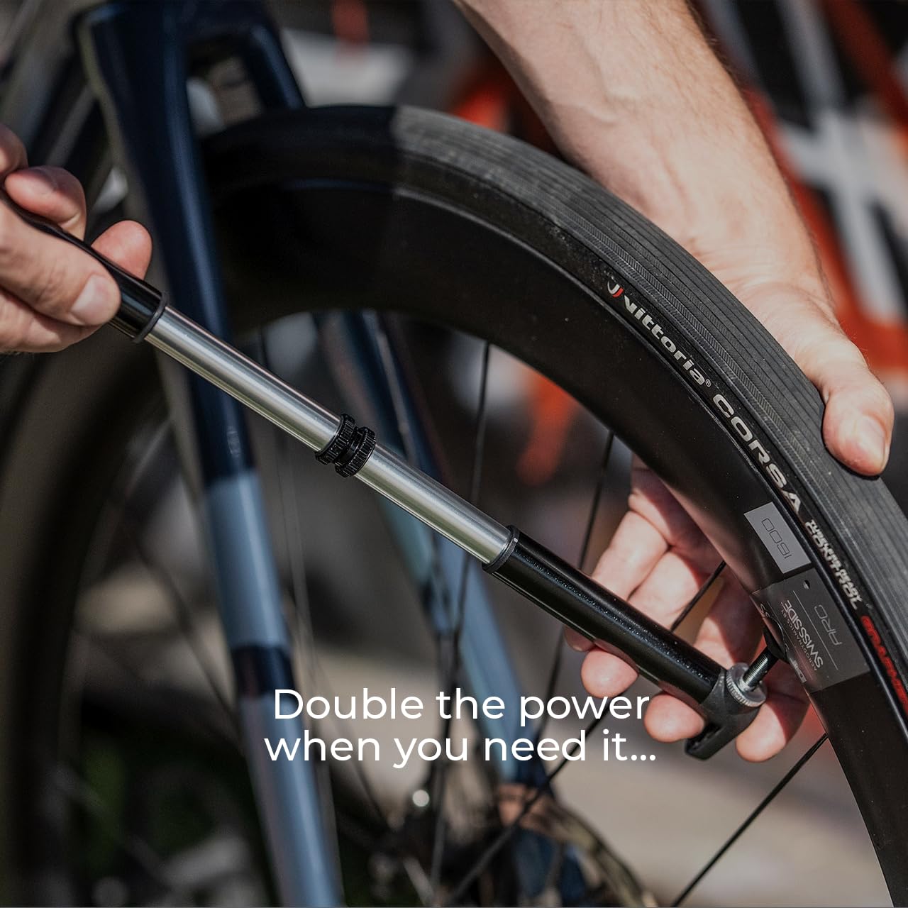 BBB Cycling - Bomba para Bicicleta Doubleshot - Minibomba Ligera con Manguera extraíble - Función de Alto Volumen y Alta presión - Tapa de válvula - Negro