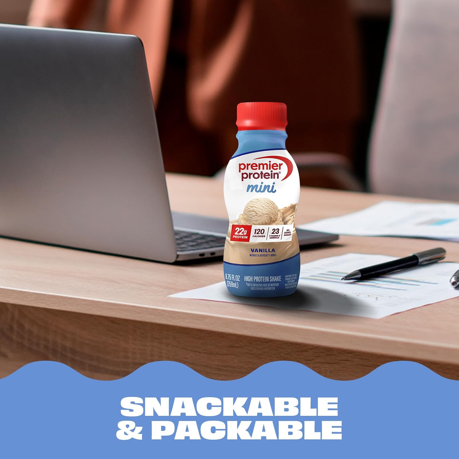 Premier Protein Shake MINIs, Vanilla, 22g Protein, 120 Calories, No Added Sugar, 8.75 fl oz, 12 Pack