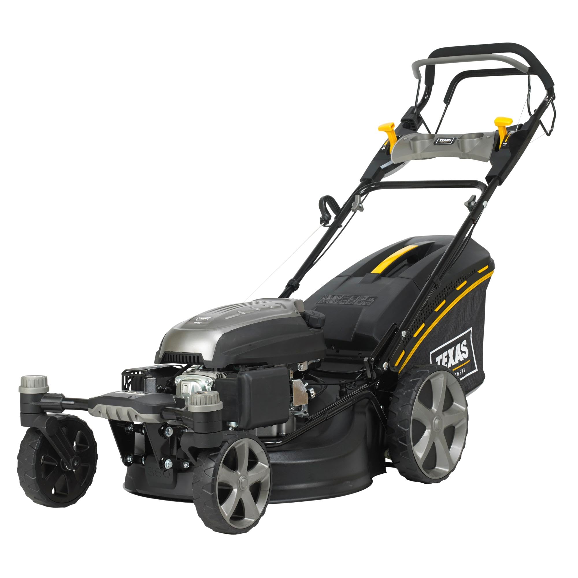 TEXAS Profi Rasenmäher Benzin mit Antrieb Radantrieb Hochgrasmäher ZT 5110TR/W Zero Turn 3in1 mit schwenkbarer Vorderachse | sehr wendig | 196cm³ | 4-Takt | 51cm | 4,9PS | 28-75mm | mit Mulchfunktion