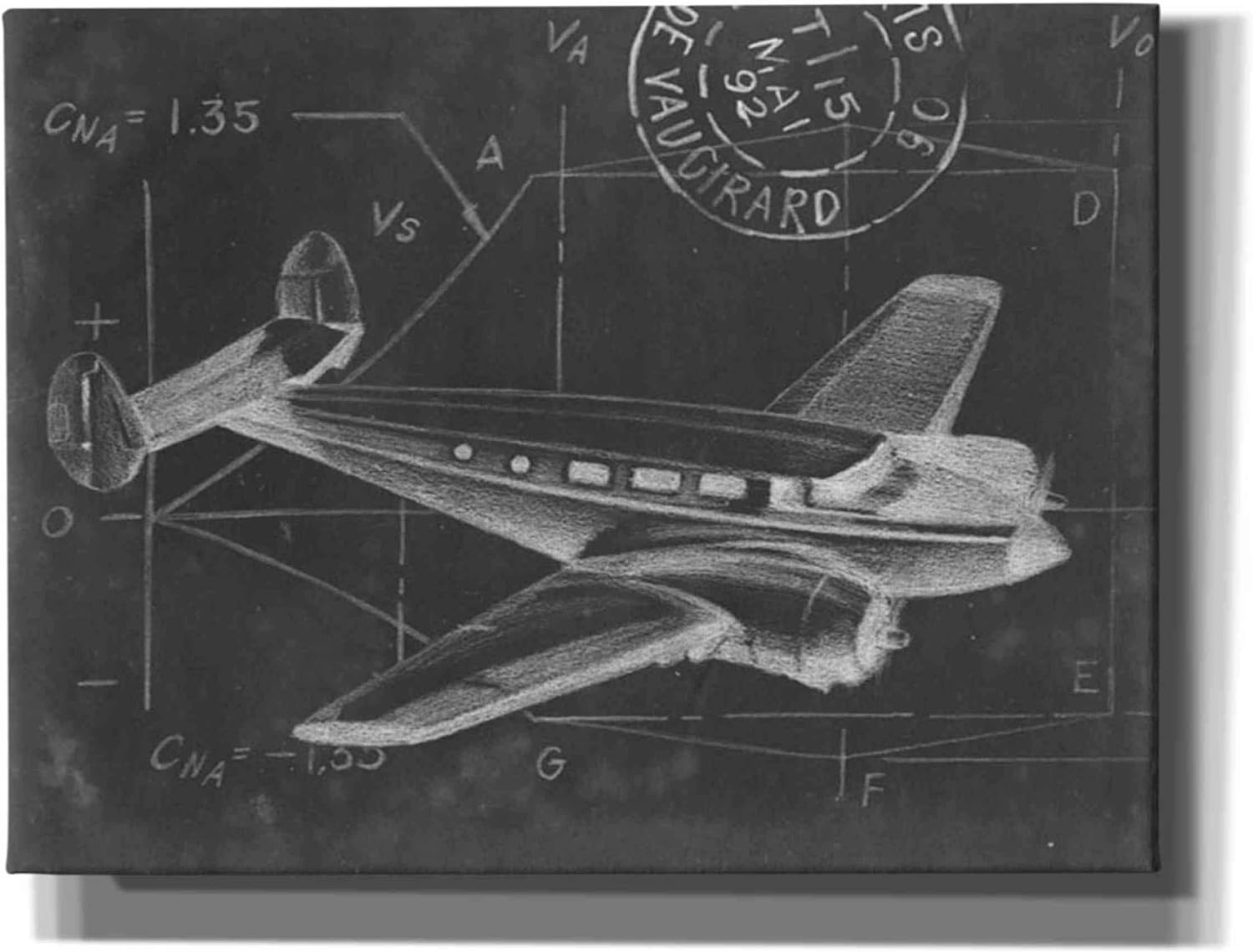 Epic Graffiti 'Flight Schematic IV' by Ethan Harper Canvas Wall Art, 16"x12"