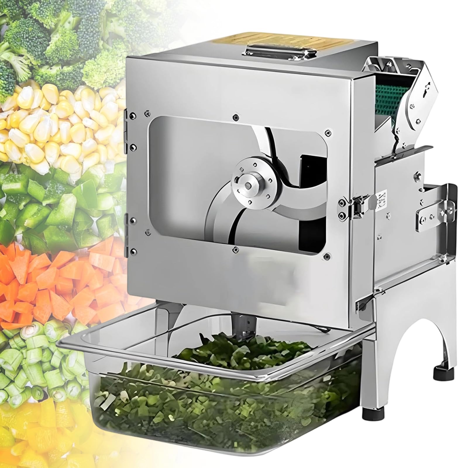 Xjleftonomie Electric Vegetable Slicer, Automatic Chopper For Scallions, 100w Food Processor, 200 Kg/H, Adjustable Thickness And Length, Suitable For Chives, Beans, Chili UpgradedModel