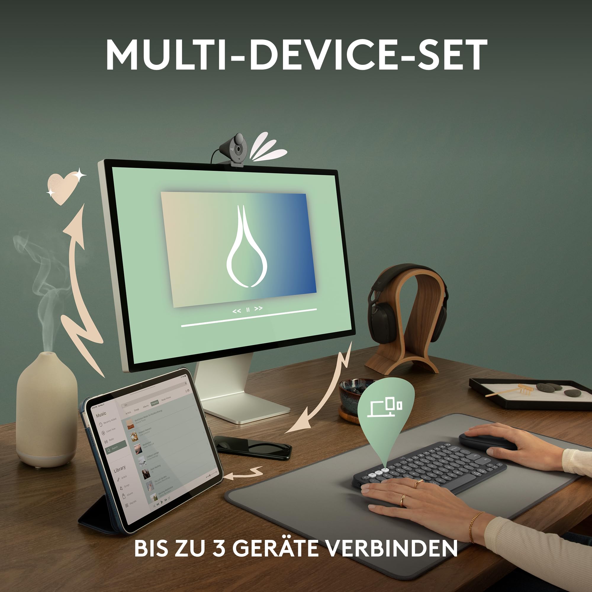 Logitech Pebble 2 Combo DEU QWERTZ