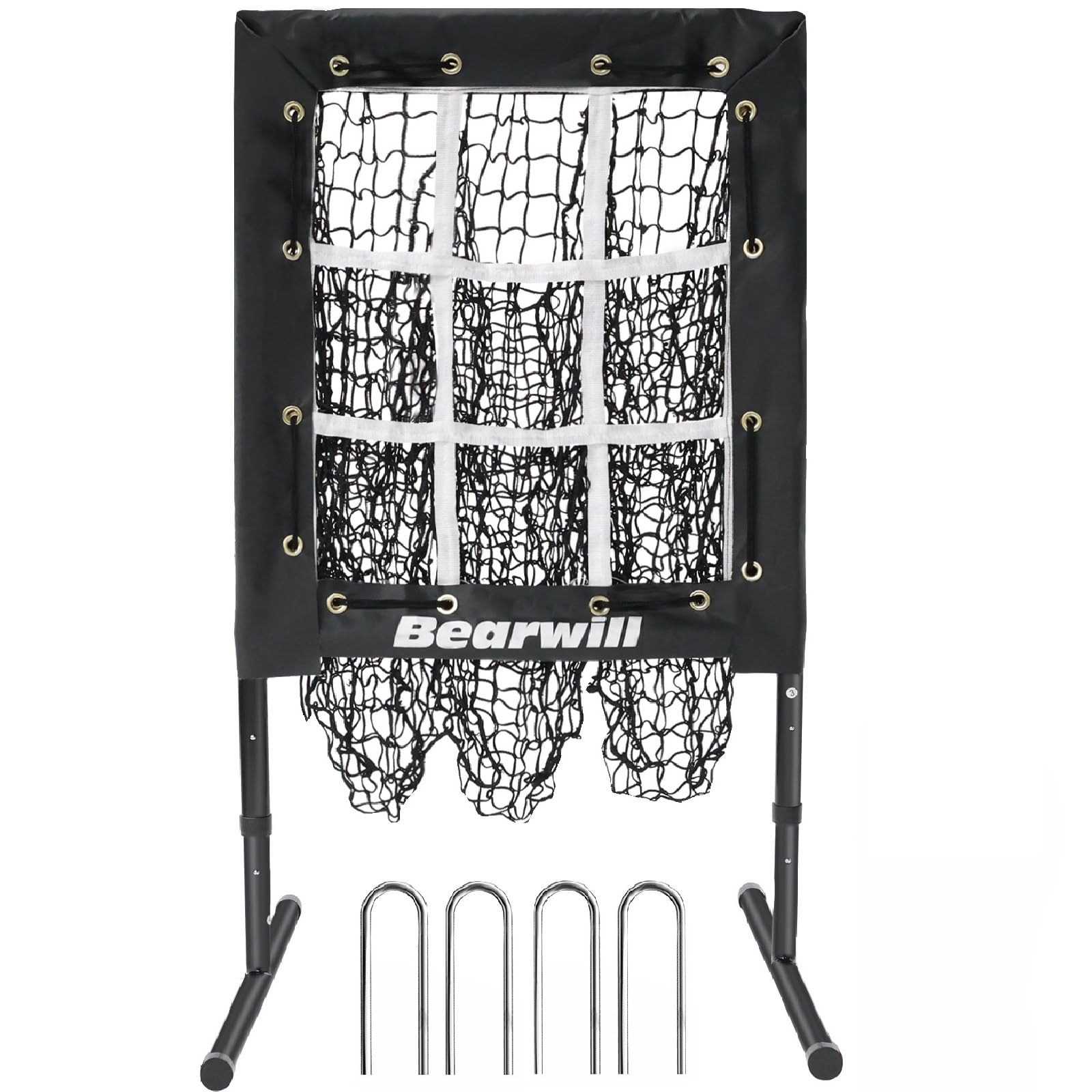Bearwill Pitching Net, 9 Hole Baseball Pitching Net with