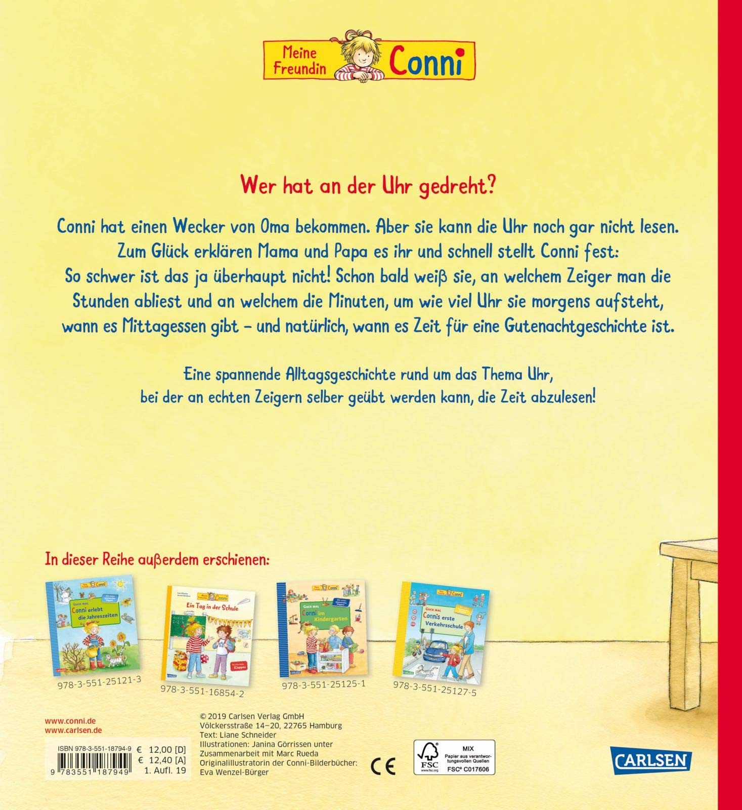 Conni-Bilderbücher: Conni lernt die Uhrzeit: Kinderbeschäftigung ab 5 Jahren