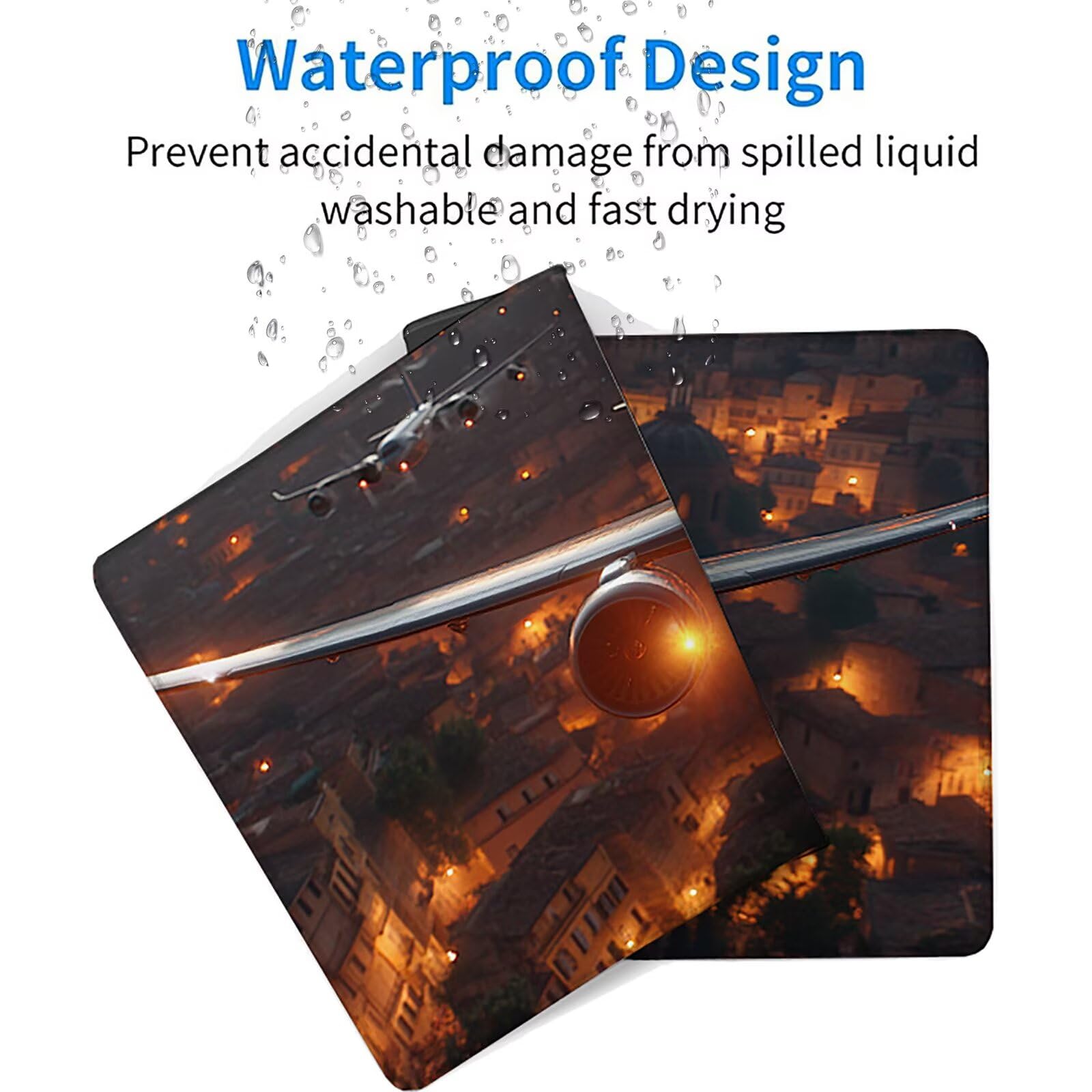Architettura Tappetino Mouse XXL, Tappetino Scrivania Grande 1200x600x3mm Aereo, Sottomano Scrivania con Bordi Cuciti, Mouse Pad con Base in Gomma Antiscivolo, Gaming Accessori, per Ufficio, PC X-4184