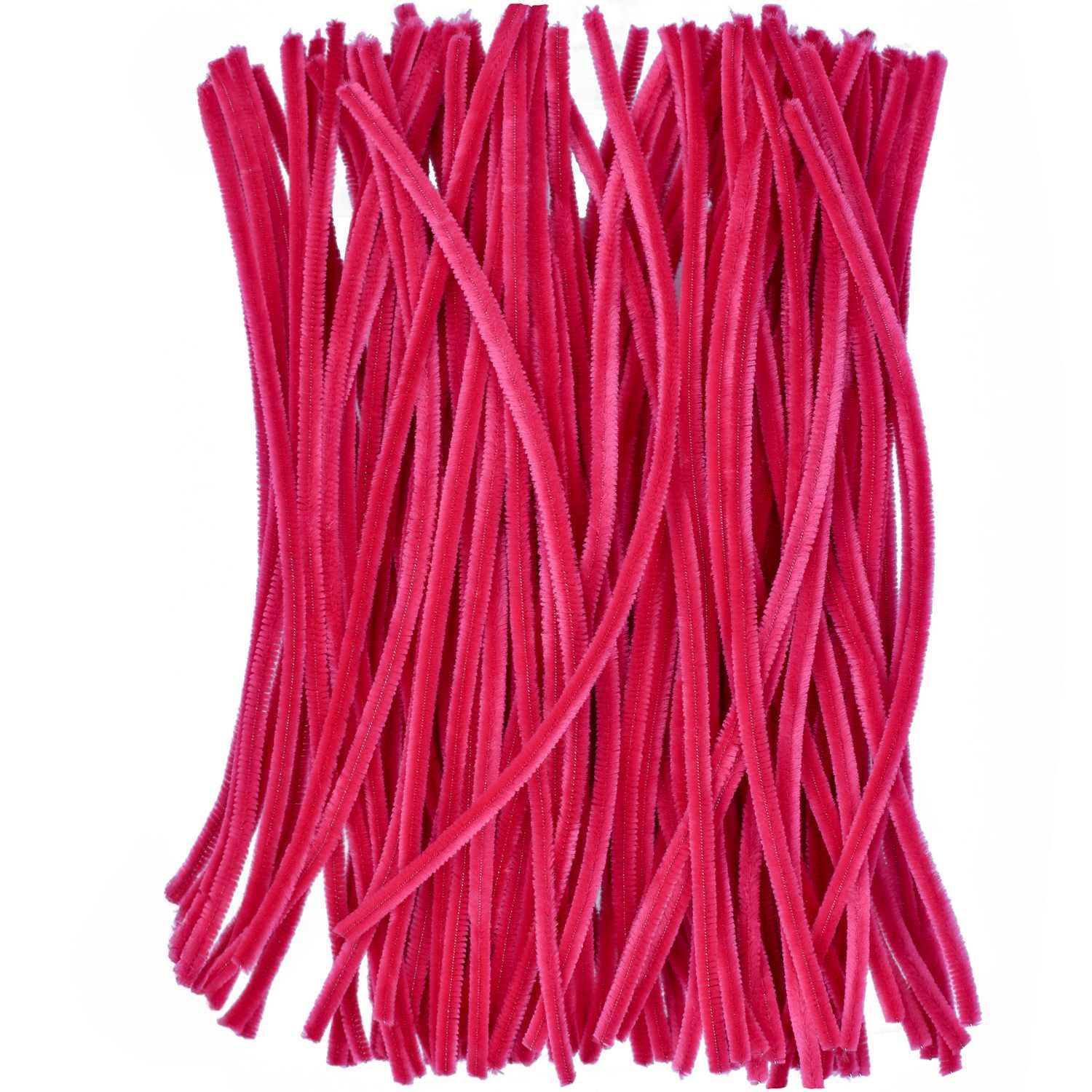 Pipe Cleaner, Pink, Pack of 100, 30cmX6mm, Chenille, for Floral Arrangements, Children Crafts and Christmas Projects, 003 FS-MTPK-image-22