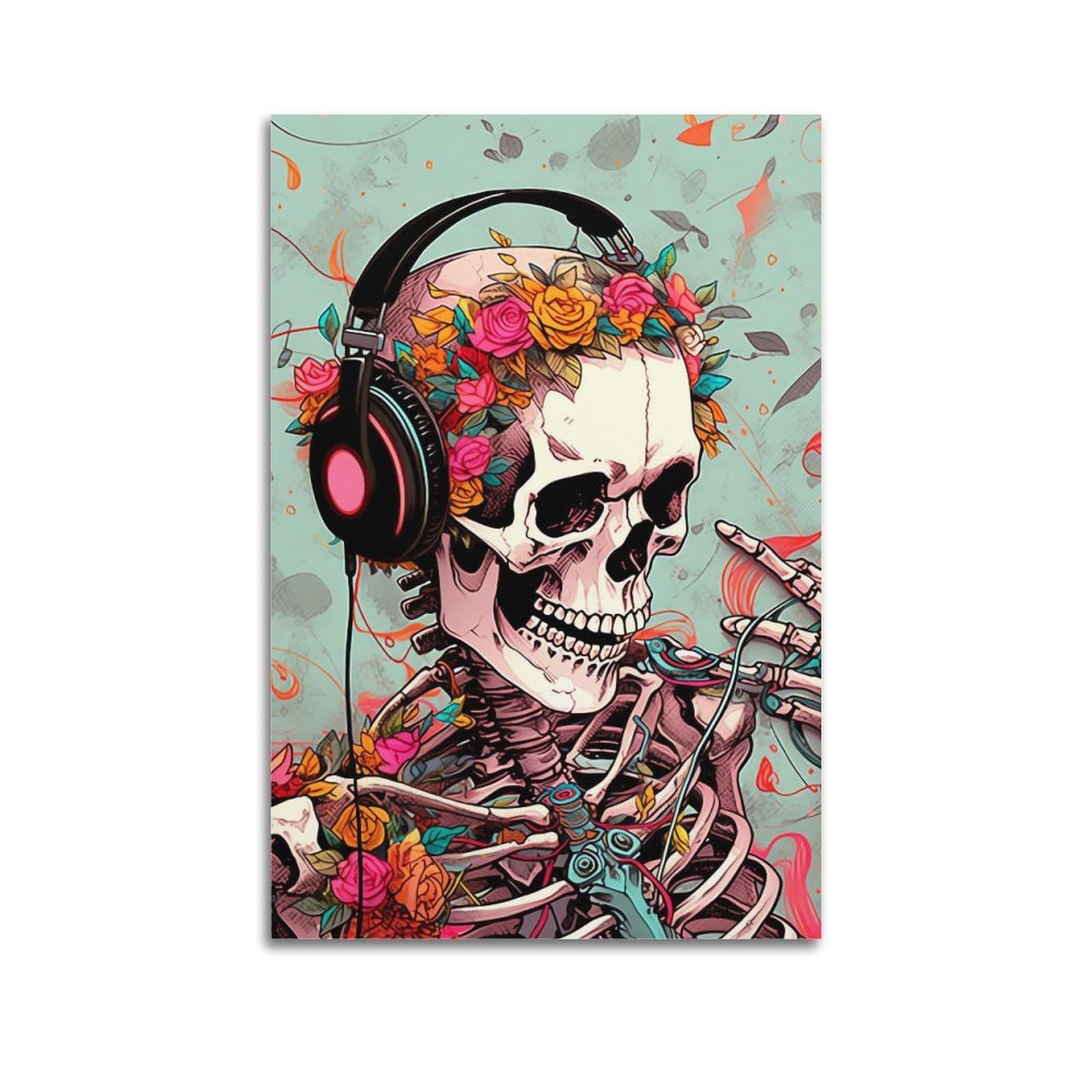 Amazon.com: Skull Music Wall Art Poster Headphone Skull Wall Decor