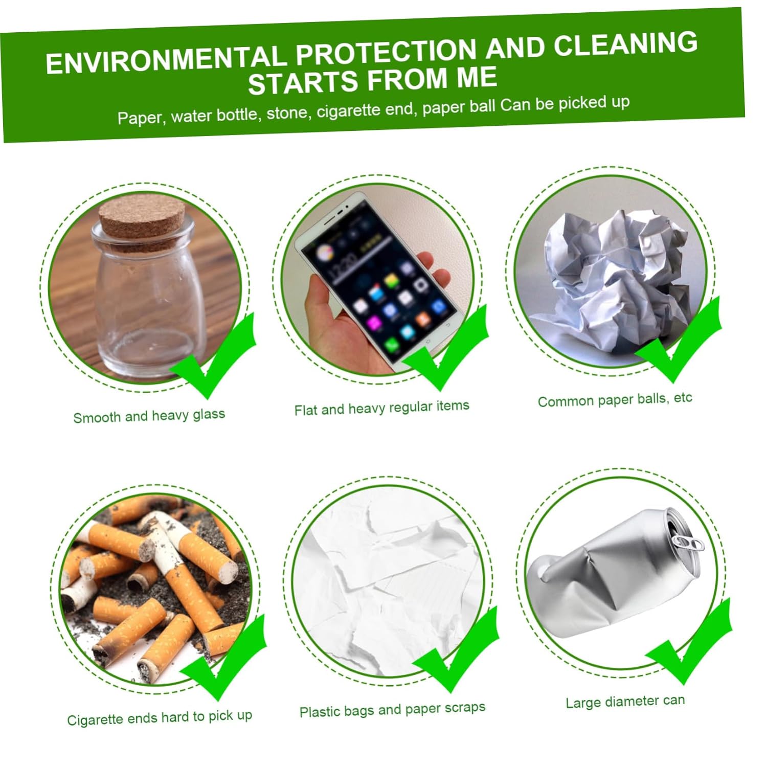 PRETYZOOM 1pcs Stainless Steel Trash Clip Grabber Tool Heavy Duty Reacher Litter Picker for Senior Garbage Clamp Waste Paper Grabber Litter Picker Tongs