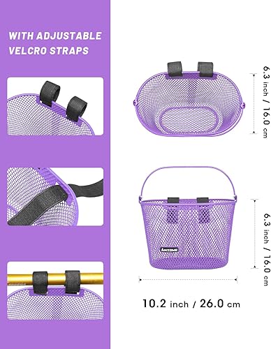 Miniatura 67 de ANZOME Cesta de bicicleta para niños, cesta de bicicleta para niños y niñas, canasta de bicicleta para niños, resistente al agua, adecuada