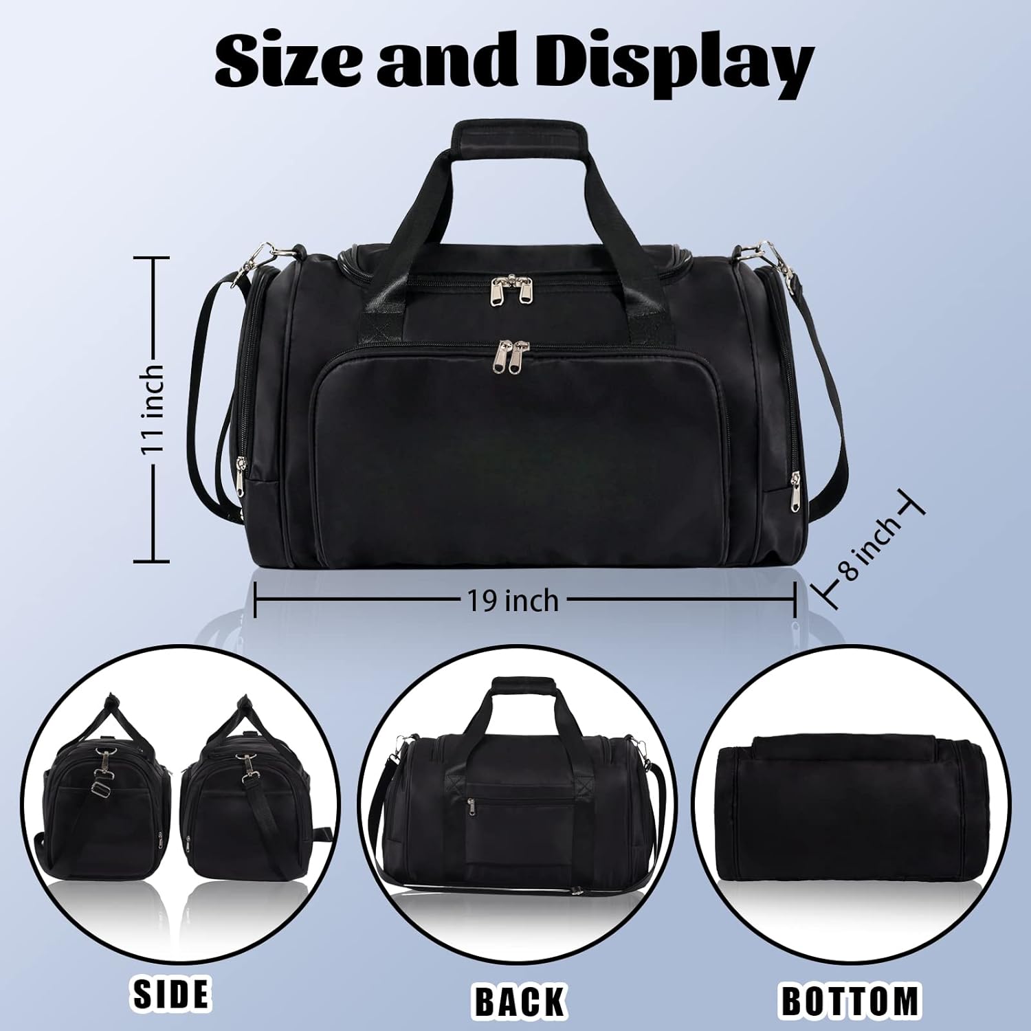  | Womens Travel Duffle Bag Carry On Weekender Overnight bag with Shoe Compartment | Sports Duffels