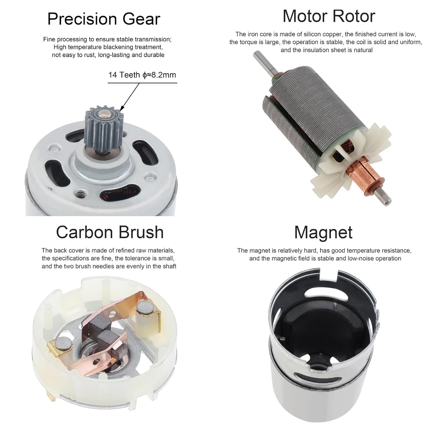 Micro moteur RS550 haute vitesse 6 V pour voiture jouet électrique, moto pour enfants – 550-20000 (6V550-20000 tr/min