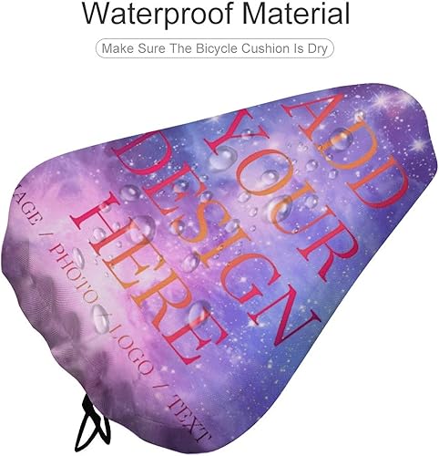 Miniatura 4 de Funda de asiento de bicicleta impermeable personalizada, funda de lluvia personalizada para asiento de bicicleta con cordón, añade tu diseño de