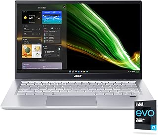 Acer Swift 3 ”EVO” Ultra Thin and Light, 14" FHD IPS Screen, Ci7 11th Gen, 8GB Ram, 256GB SSD, Intel Iris, Windows 11, Backlit KB, Silver, SF314-511-744U