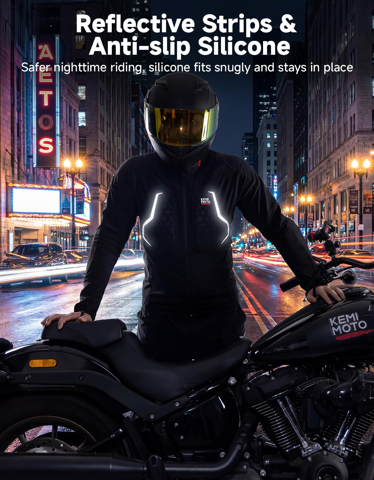 KEMIMOTO Giacca Moto Uomo, Traspirante Leggero Giubbotto Motociclista con 7 Protezioni CE Rimovibile, Giacca da Moto con Riflettenti per Motociclismo Estivo