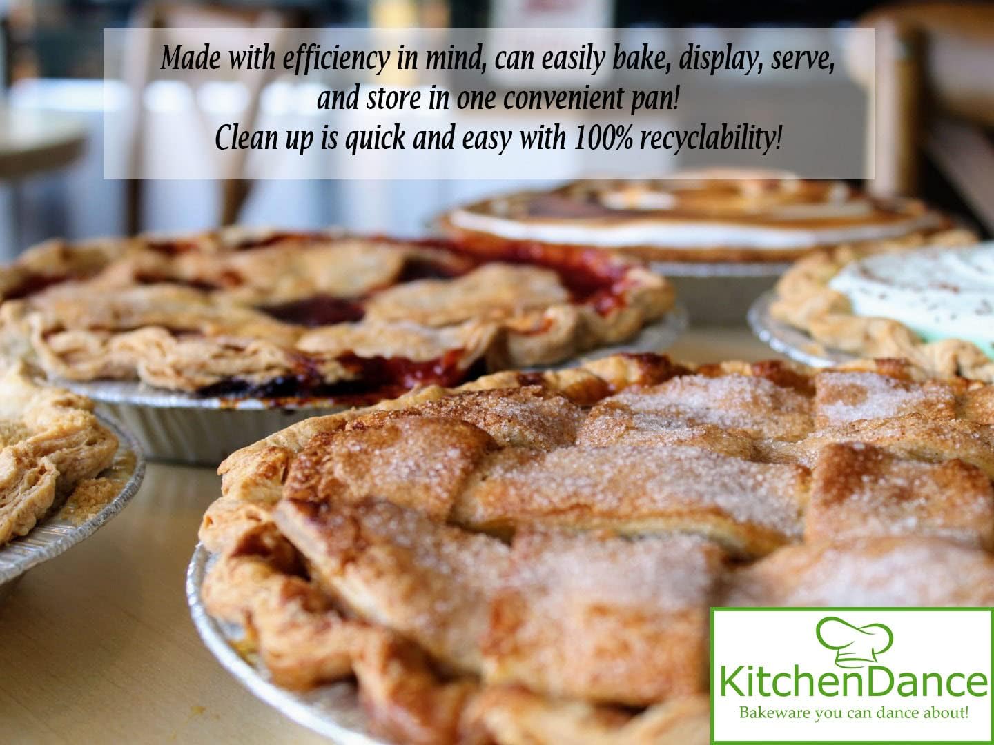 KitchenDance Medium Depth Disposable Aluminum Pie Pans - 9 Inches Round Foil Baking Pan Perfect for Home, Small Business - Aluminum Foil Pans for Baking, Storing, and Preparing Food, Pack of 500