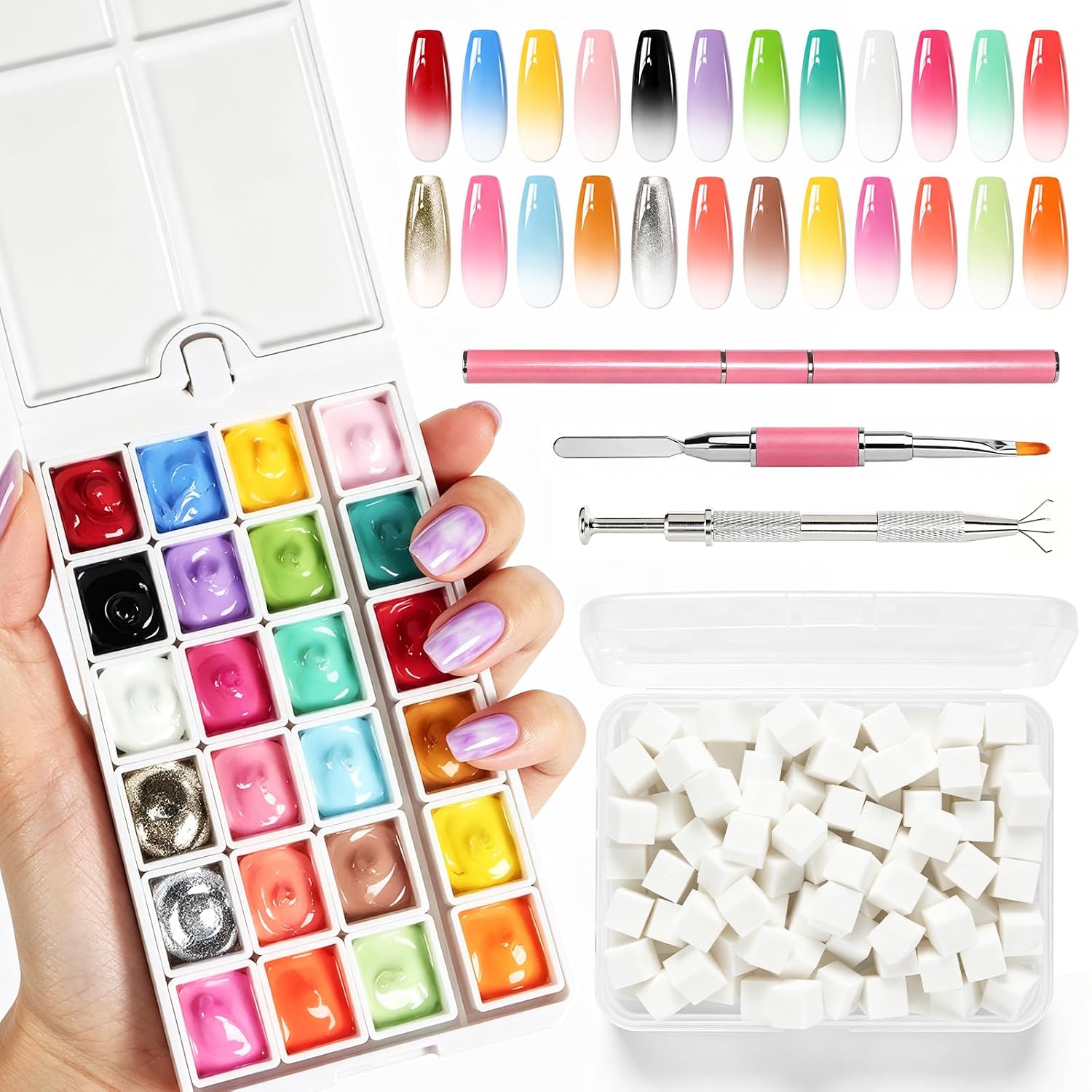 Patting Gel Polish Palette Kit 24 Colors Gel Nail Polish for Nail Art