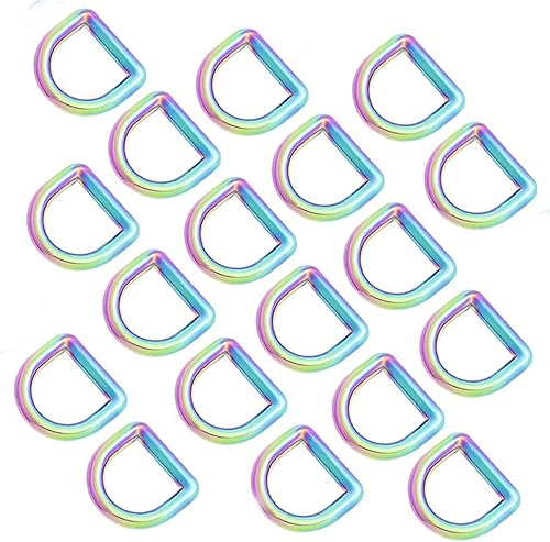 Miniatura 4 de FUYEJIA Metal Rainbow Swivel Snaps Hooks with rainbow d rings and Tri-Glides rainbow purse hardware Slide Buckles