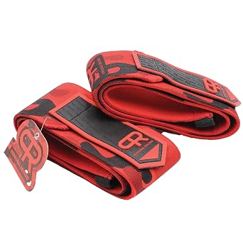 PR Personal Record Elbow Wraps for Weightlifting - Heavy Duty Construction, 25% More Elasticity, Reinforced Stitching, Extra Wide Fastener, Easy to Adjust, Red Camo