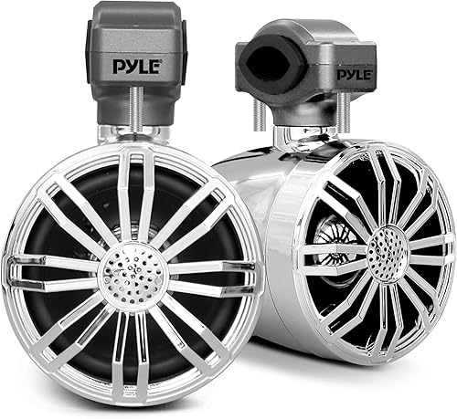 Pyle Altavoces todoterreno impermeables de 3.5 pulgadas, sistema de sonido de woofer pasivo de grado marino de 40 W, altavoz estéreo de audio para