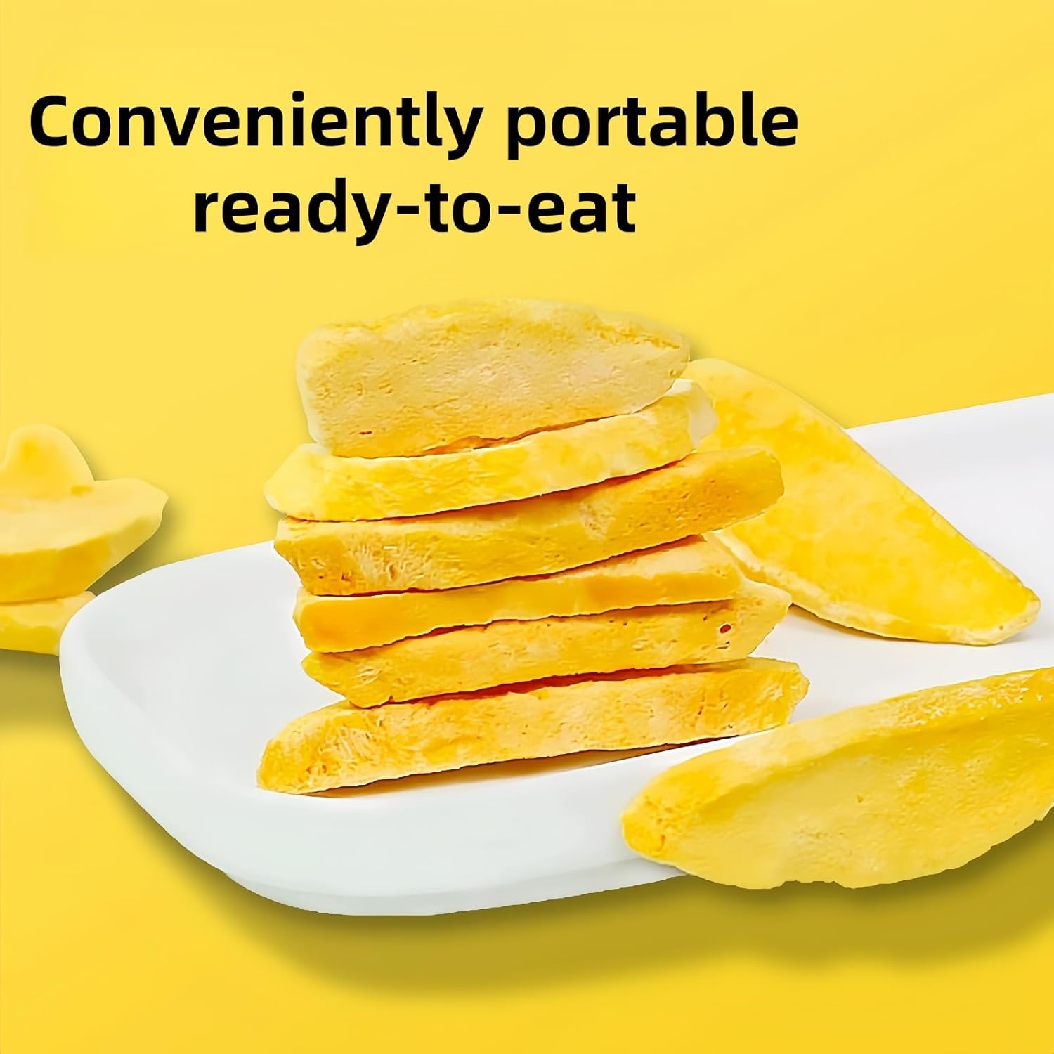 Freeze Dried Mango Chunks, Dried Mango, crispy fruit mango,mango dried fruit,Unsweetened, Crispy Tropical Fruit Snacks, Delicate Jar, 6.1 oz/175g - Image 3