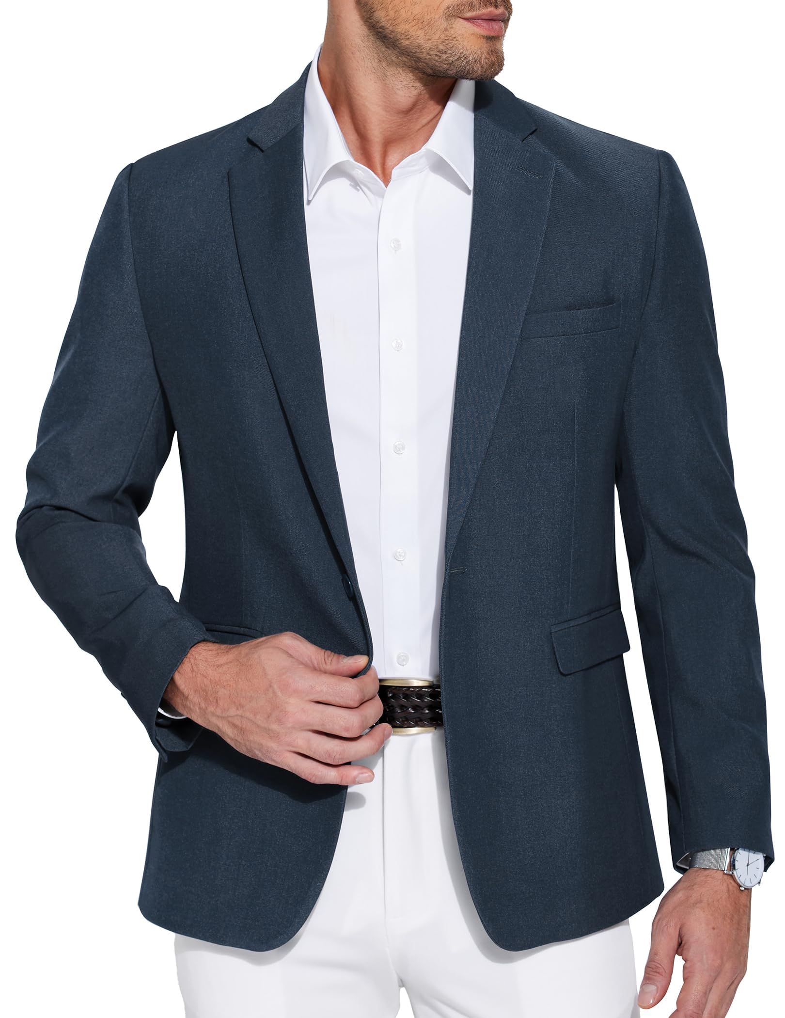 COOFANDY Blazer Sportivo da Uomo Giacche da Lavoro Giacche da Completo per Il Tempo Libero Giacca per Matrimonio Abito a Un Bottone