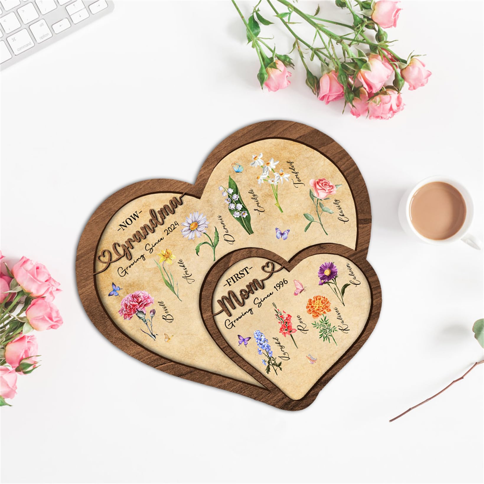 Targa rustica in legno con scritta in inglese Grandchildren Make Life Grand Positive, idea regalo per la festa della mamma, decorazione primitiva, per uffici, ingressi, 20 x 25 cm