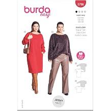 Burda Style X05796BURDA Misses Sweatshirt Dress and Jumper Top Sewing Pattern Packet, Design Code B5796, Sizes 18-28 44-54
