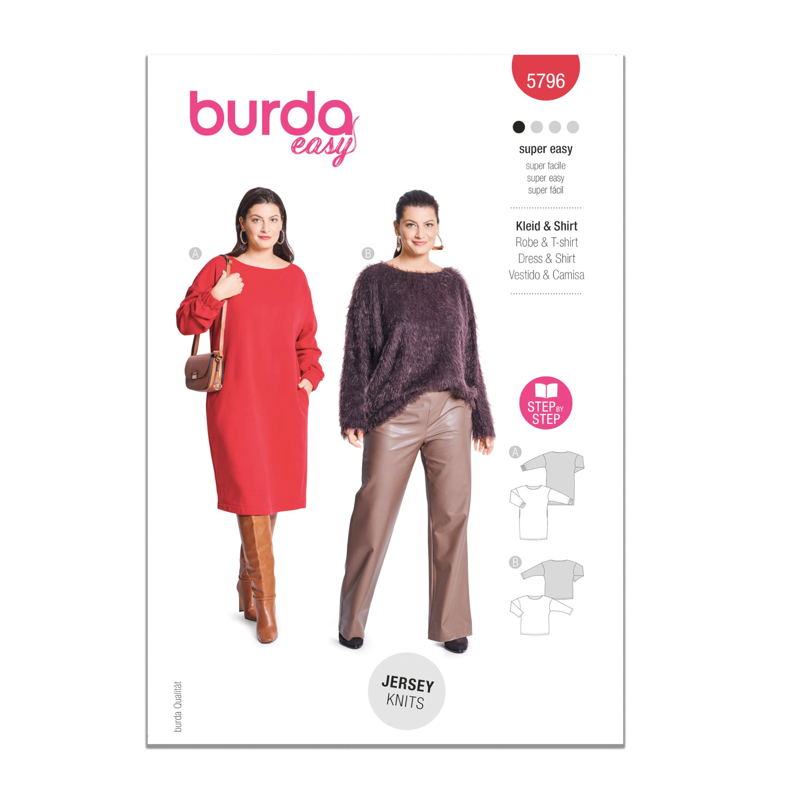 Burda Style Sewing Pattern B5796 Misses' Dress and Top