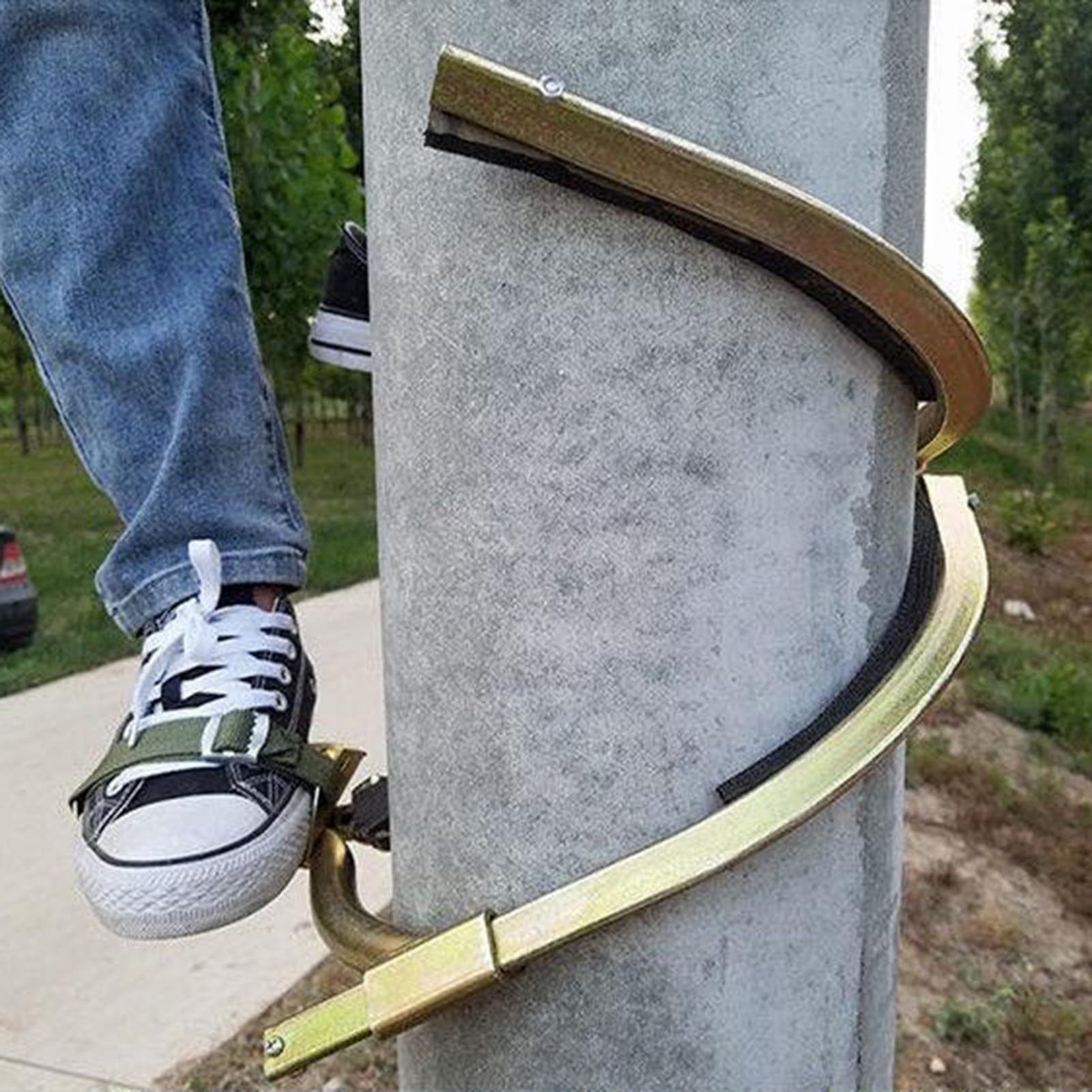 Adjustable Concrete Pole Climbing Gear with Anti-Slip Foot Buckles - 200kg Load Capacity for Tree and Pole Climbing(30cm)