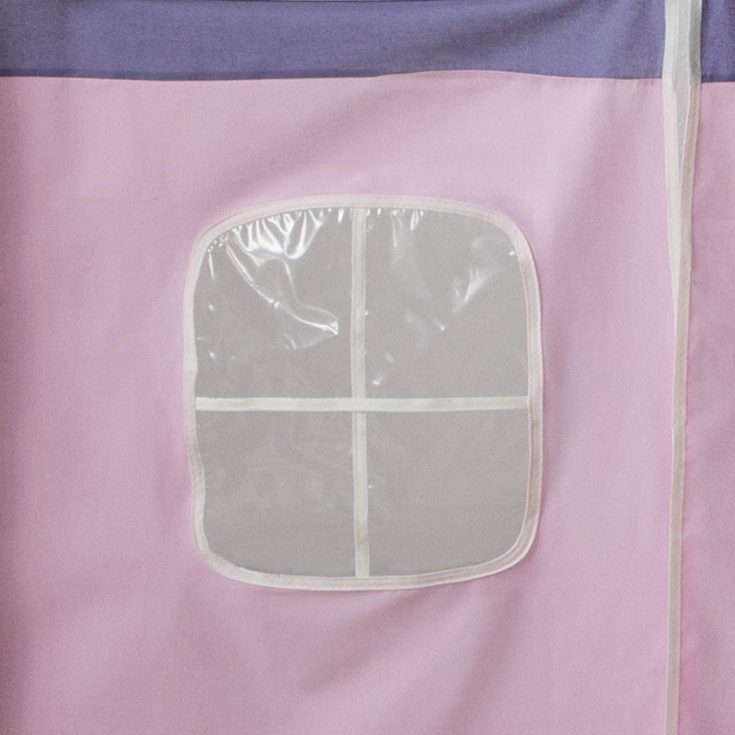 Homestyle4u Bettumrandung Vorhang Hochbett Rosa 100% Baumwolle Bettvorhang Kinderzimmer