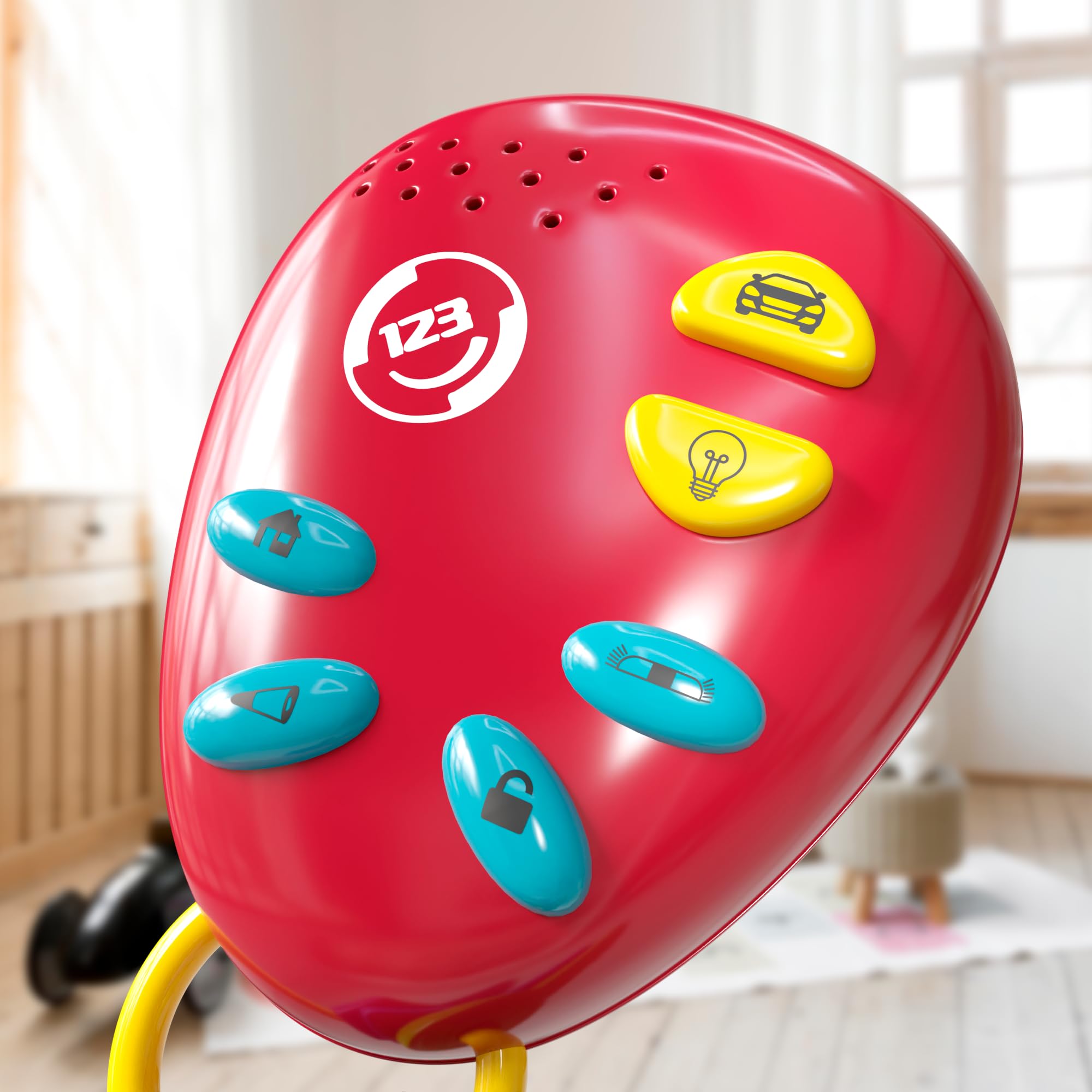 Llaves de coche para niños, juguete sensorial: llaves de dentición, sonajero de bebé, todo en uno! Juguetes sensoriales para bebés y niños pequeños. Baterías listas para aventuras incluidas 8
