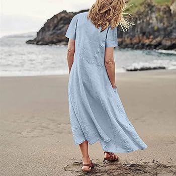 【関税&送料込】Patou Light-Blue Cotton Dress Patou Light Blue Cotton Dress – Elegant Summer Style – LOZURI®