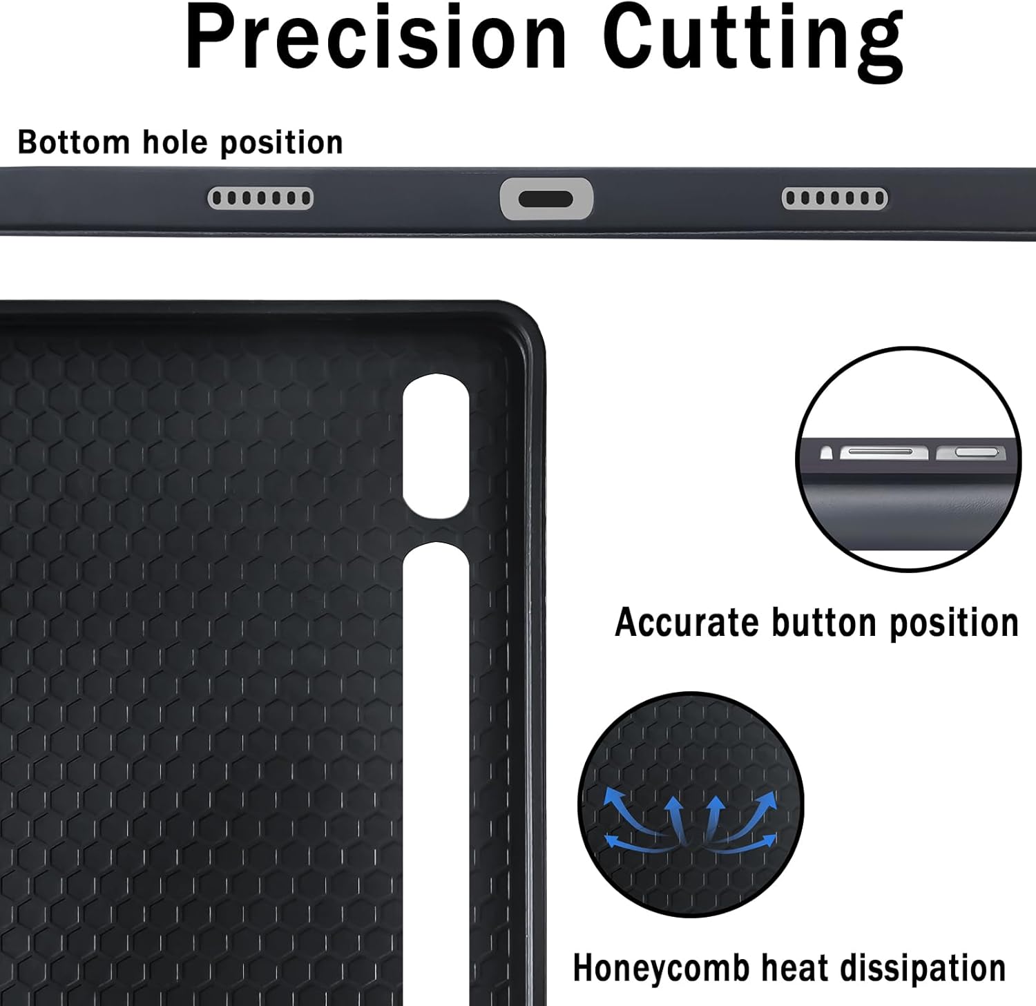 Keyboard Case for Samsung Galaxy Tab S10 Lite/S10 FE/S9 FE 10.9 inch /S9 11",Rechargable Detachable Keyboard with Type-C Charging Port Cover with Mouse (Black)