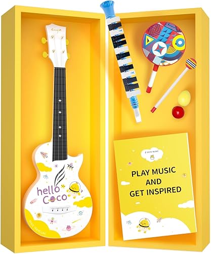 Miniatura 3 de Enya Juguetes para niños, instrumentos musicales, regalos para bebés, niñas y niños a partir de 3 años, incluye mini ukelele de 21 pulgadas,