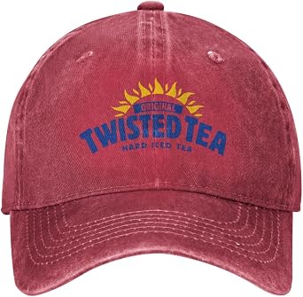 Twisteds Hard Iced Teas Washed Baseball Cap Adjustable Casual Dad Hat Fashion Hip-Hop Hat Funny Trucker Hat for Men Women Red