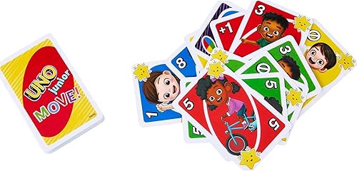 Miniatura 5 de Mattel Games UNO Junior Move! Juego de cartas para niños con juego activo, reglas simples, 3 niveles de juego y juego