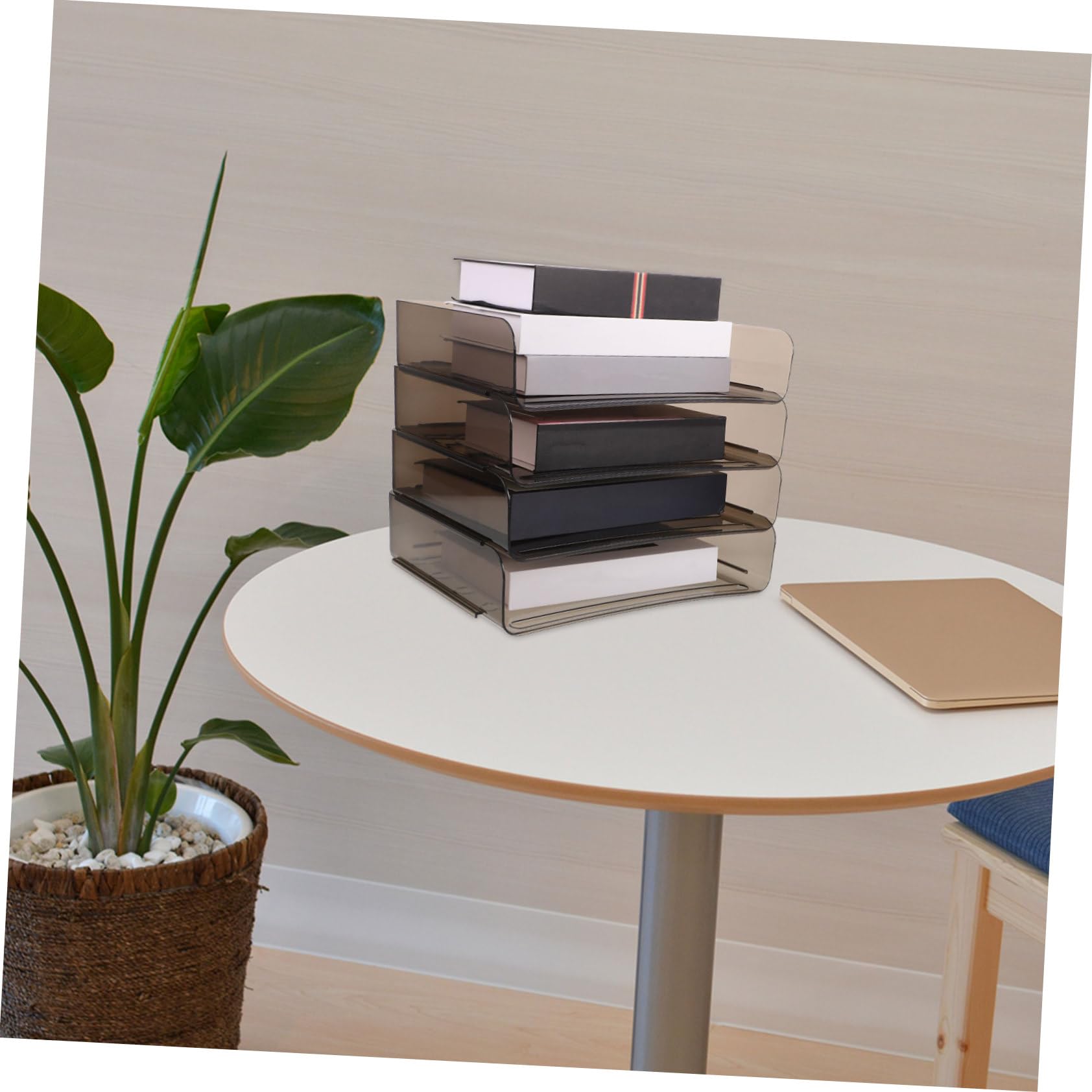 Veemoon Organizzatore Acrilico per Scrivania Multi Strato con Scomparti Verticali Portadocumenti Trasparente per Ufficio e Studio da Casa