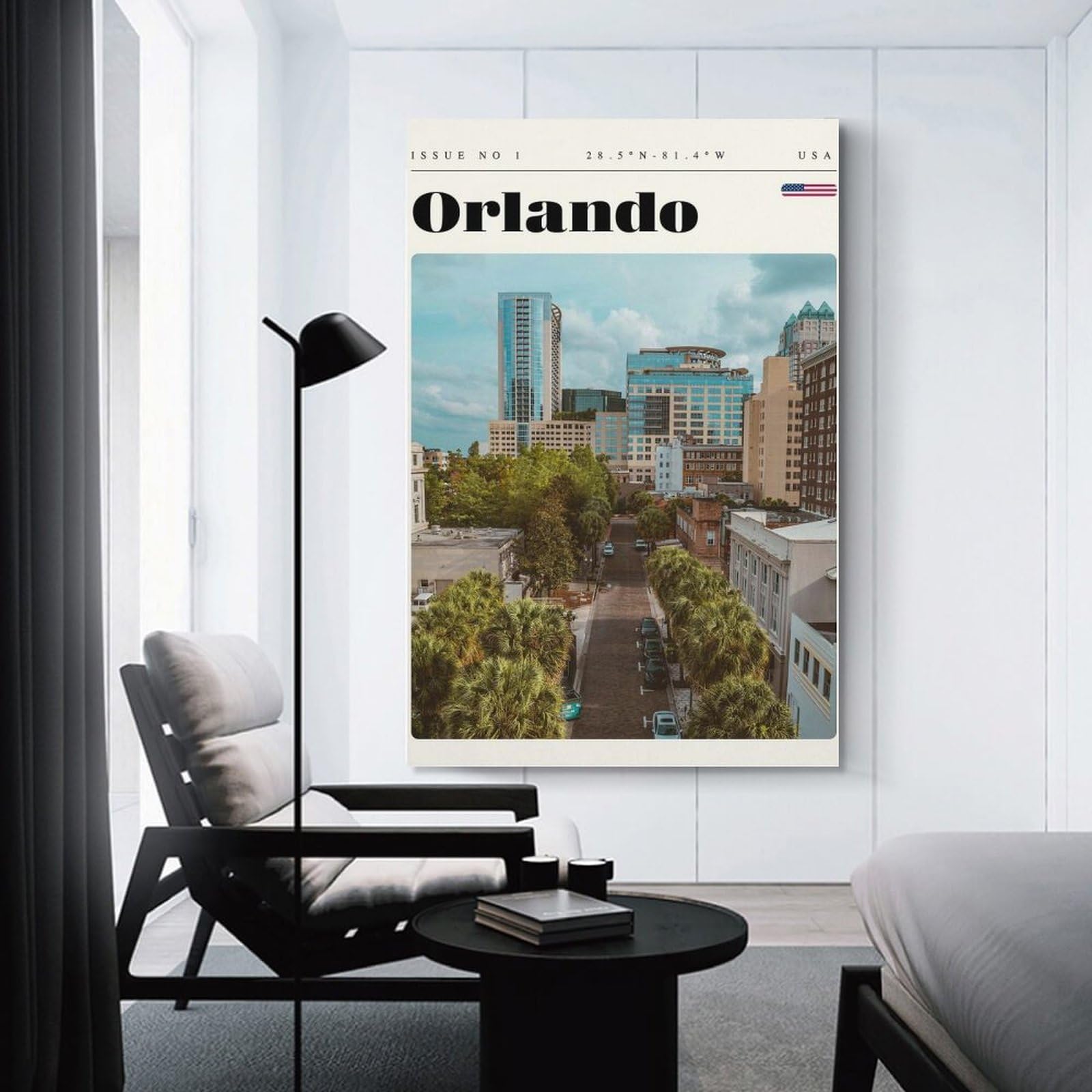 Junmoney Orlando Florida Travel Art Room Decor Wall Art 20x30inch(50x75cm), for Bedroom, Guest Room Or Reading Nook, An Easy Wall Refresh for Bedrooms