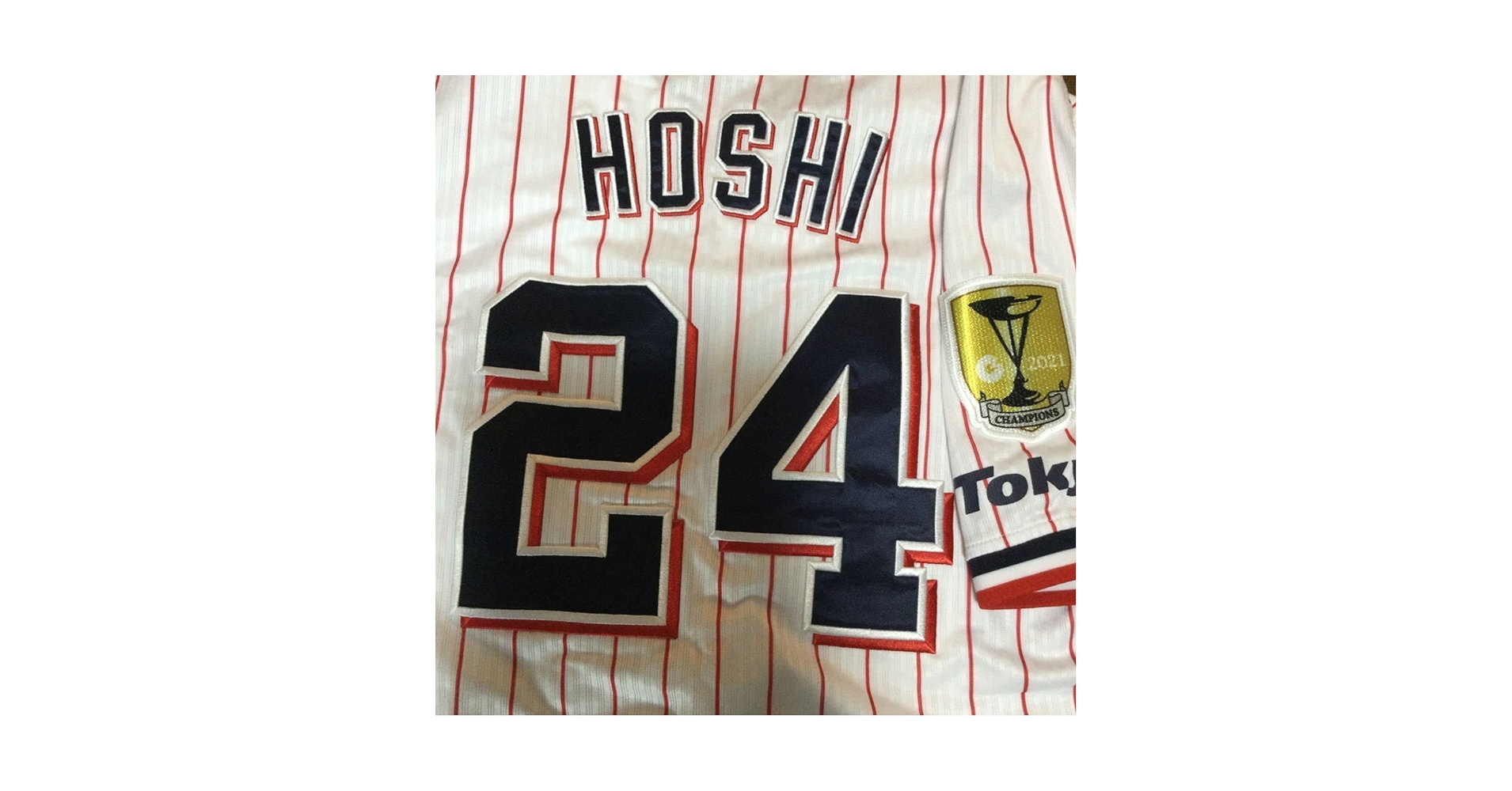 東京ヤクルトスワローズ　由規　ユニフォーム　優勝ワッペン付き　Mサイズ 2024BlackFriday】2021年優勝ワッペン付ユニホーム（ホーム