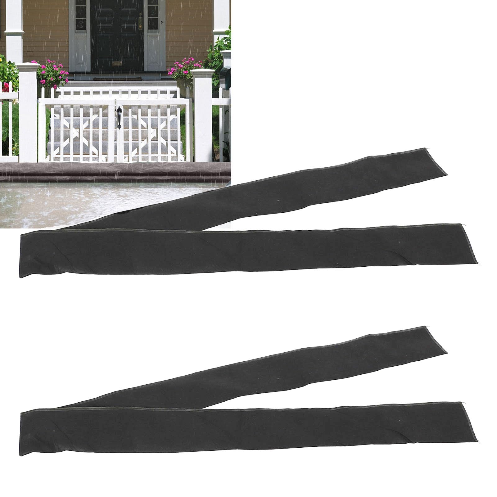 Tyenaza 2 Bolsas de Barrera contra Inundaciones, Barrera de Inundación Llena de Agua de Resina Absorbente No Tejida, Sacos Absorbentes de Agua, para Garajes, Casas, Sótanos, Puertas(16 x 300cm)