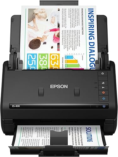 Epson WorkForce ES-400 Escáner de documentos dúplex a color para PC y Mac, alimentador automático de documentos (ADF)