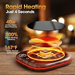 Coffee Mug Warmer Smart Cup Warmer for Desk, Upgrade Coffee Warmer with LED Light, 3 Temperature Control and Auto Shut Off Electric Beverage Warmer for Heating Coffee Milk Tea and Hot Chocolate(Wood)